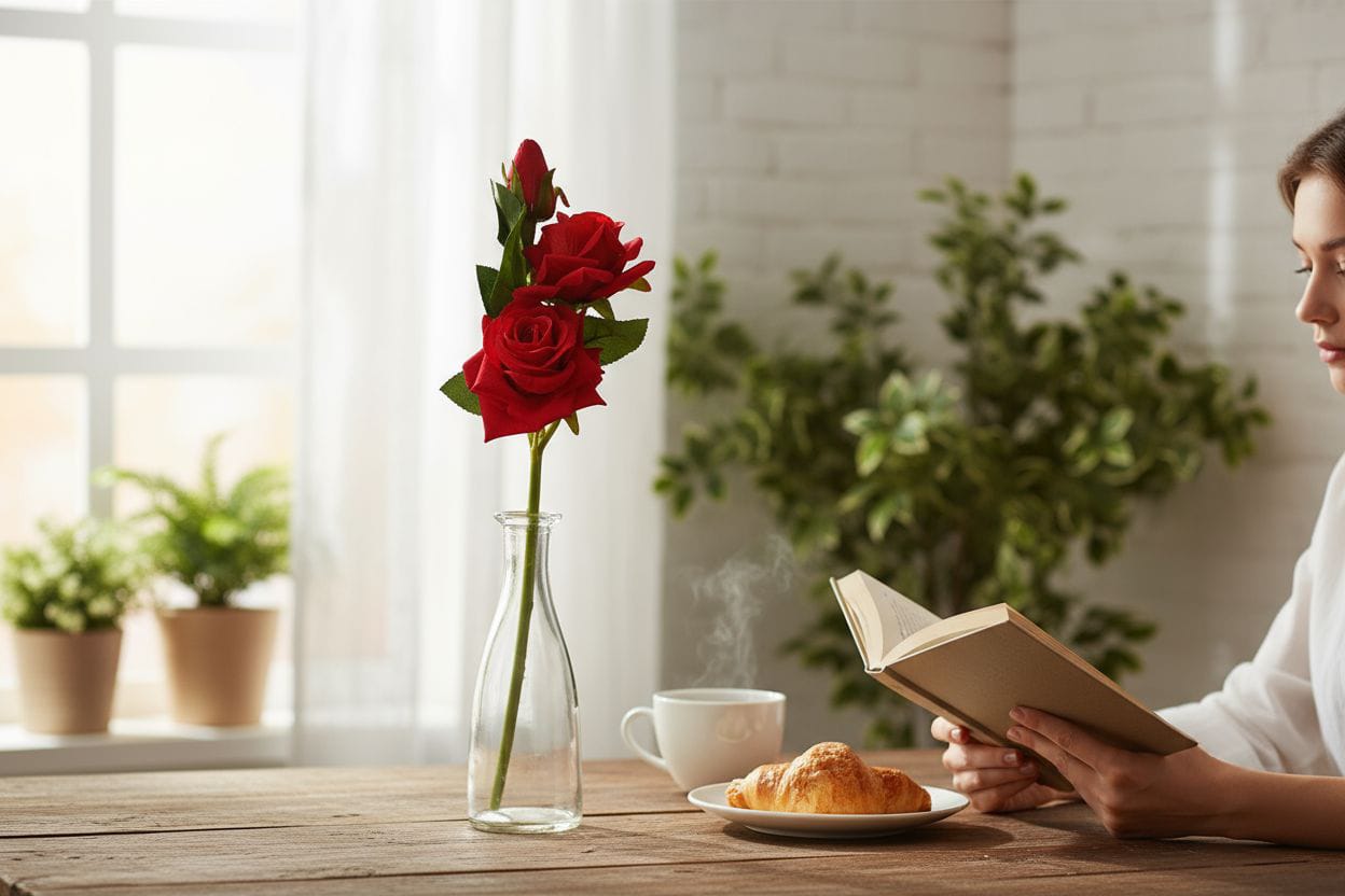 Artificial Red Rose Stem