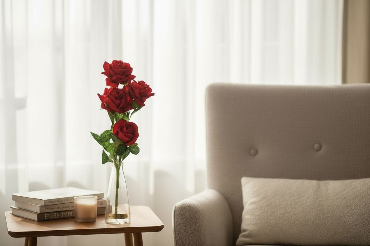 Artificial Red Rose Stem