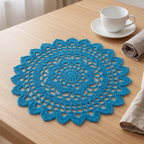 Handmade Round Cotton Crochet Table Mat for Table Decor | 12 Inch