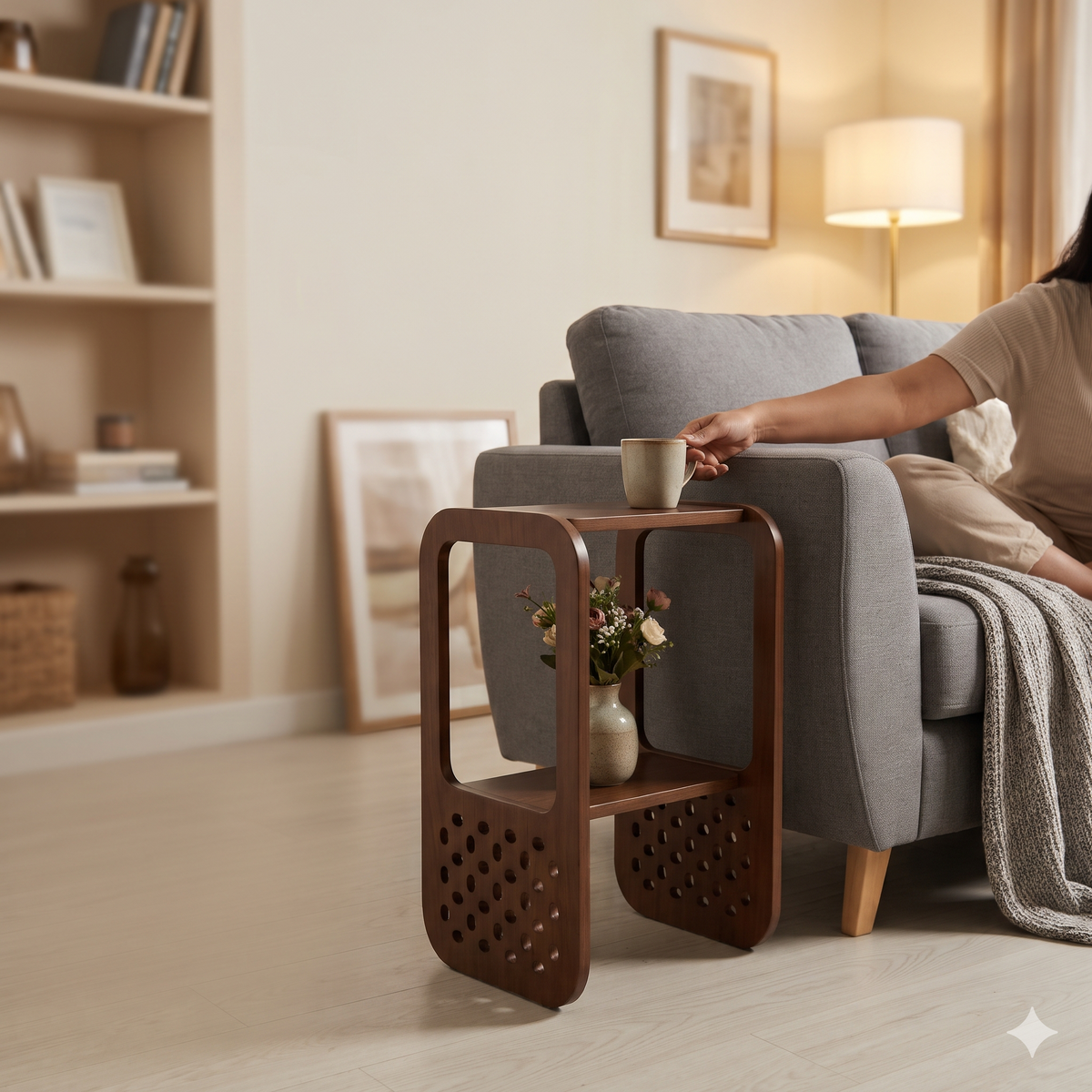 2-Tier Side/Coffee Table | Wooden Finish Side Table