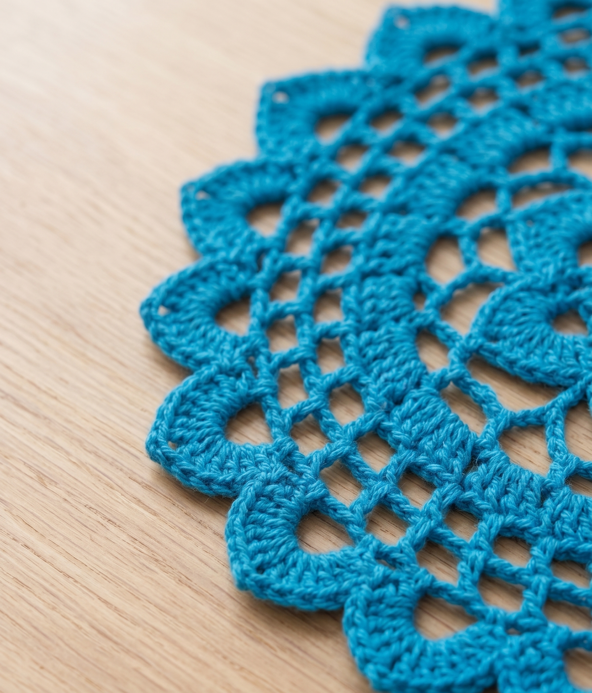 Handmade Round Cotton Crochet Table Mat for Table Decor | 12 Inch