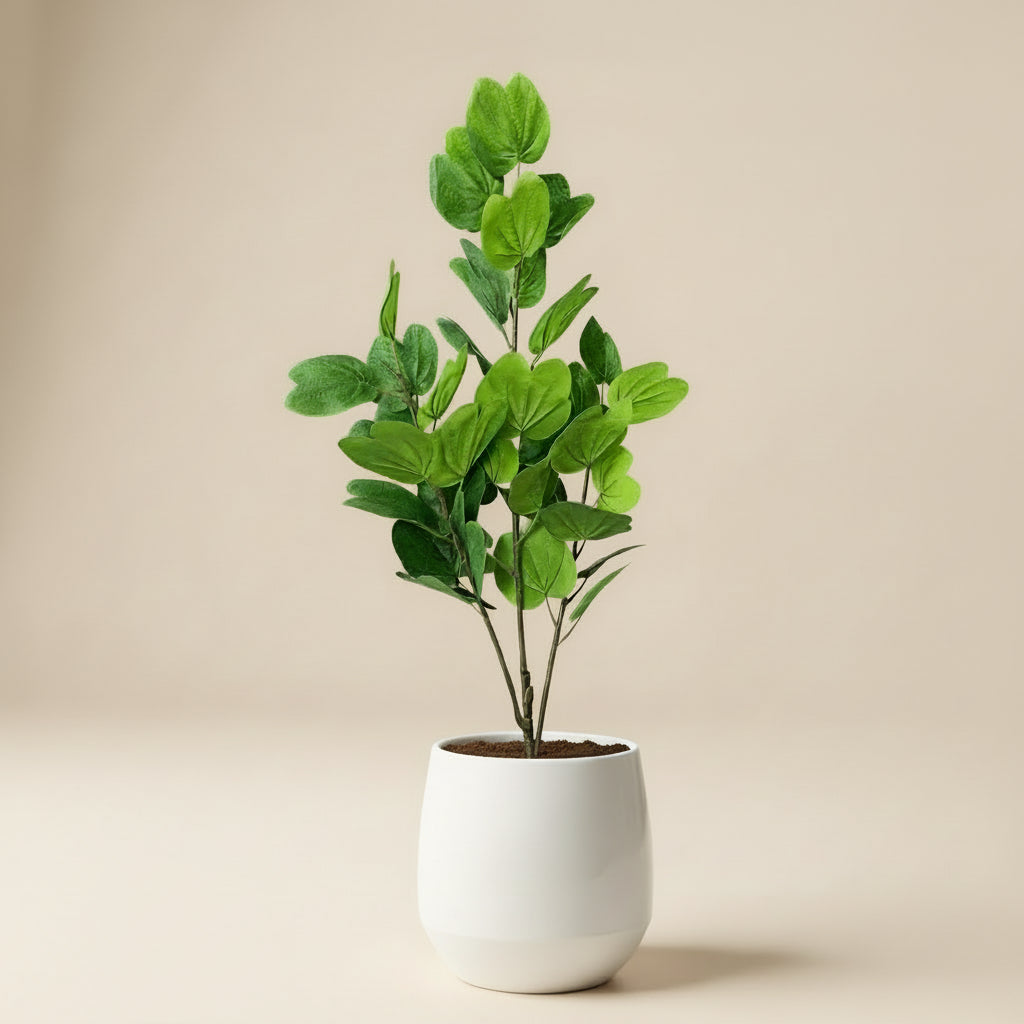 Artificial Orchid Plant with Solid Green Leaves