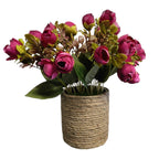 Jute Planter With Artificial Pink Rose