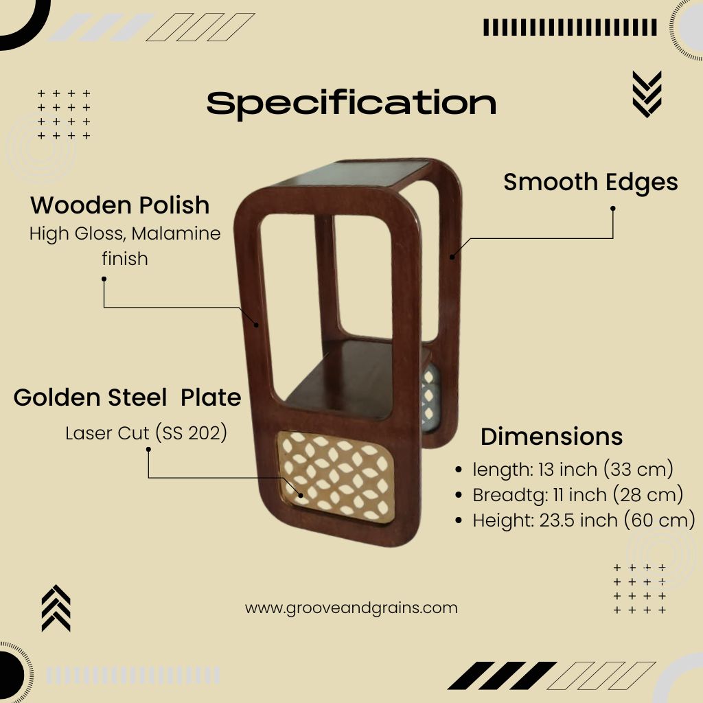 Sleek 2 Tier Side Table | Metal Jali