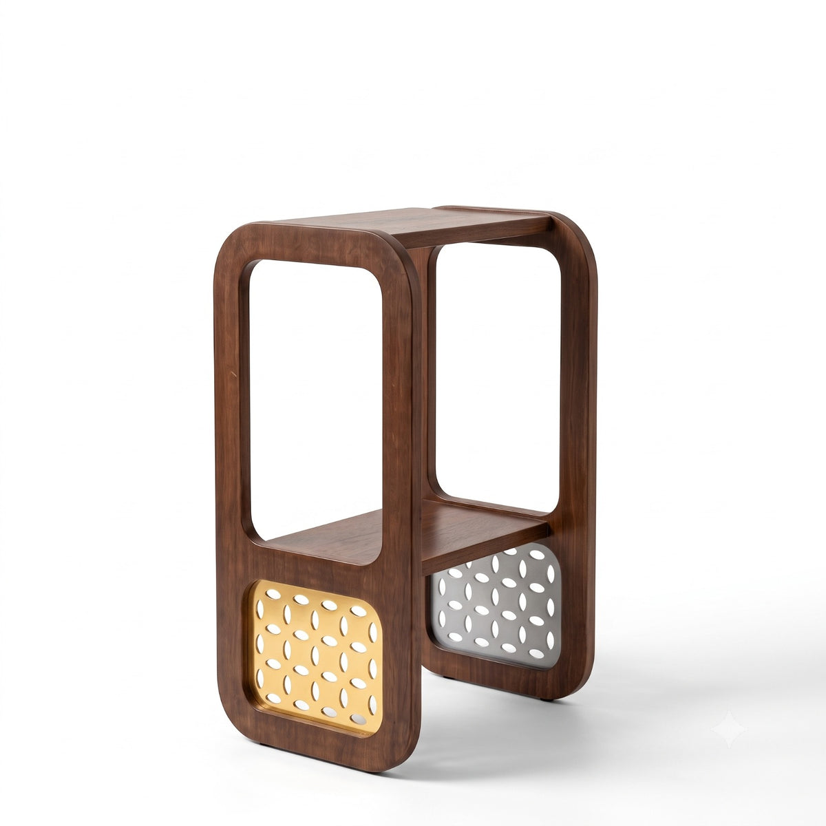Sleek 2 Tier Side Table | Metal Jali