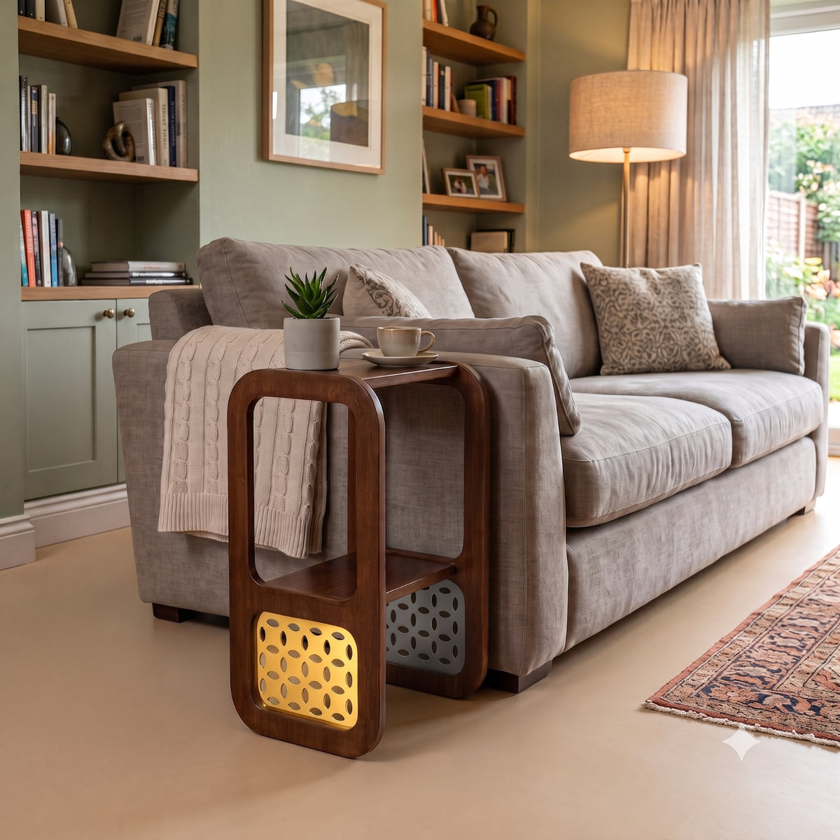 Sleek 2 Tier Side Table | Metal Jali
