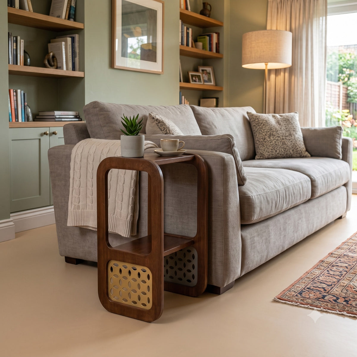 Sleek 2 Tier Side Table | Metal Jali