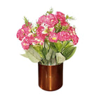 Artificial Magenta Hydrangea in Copper Pot