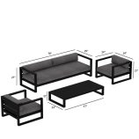 lrta Outdoor with Table Patio Waterproof Sunscreen Aluminum Alloy Combination Sofa Set of 4 (1)